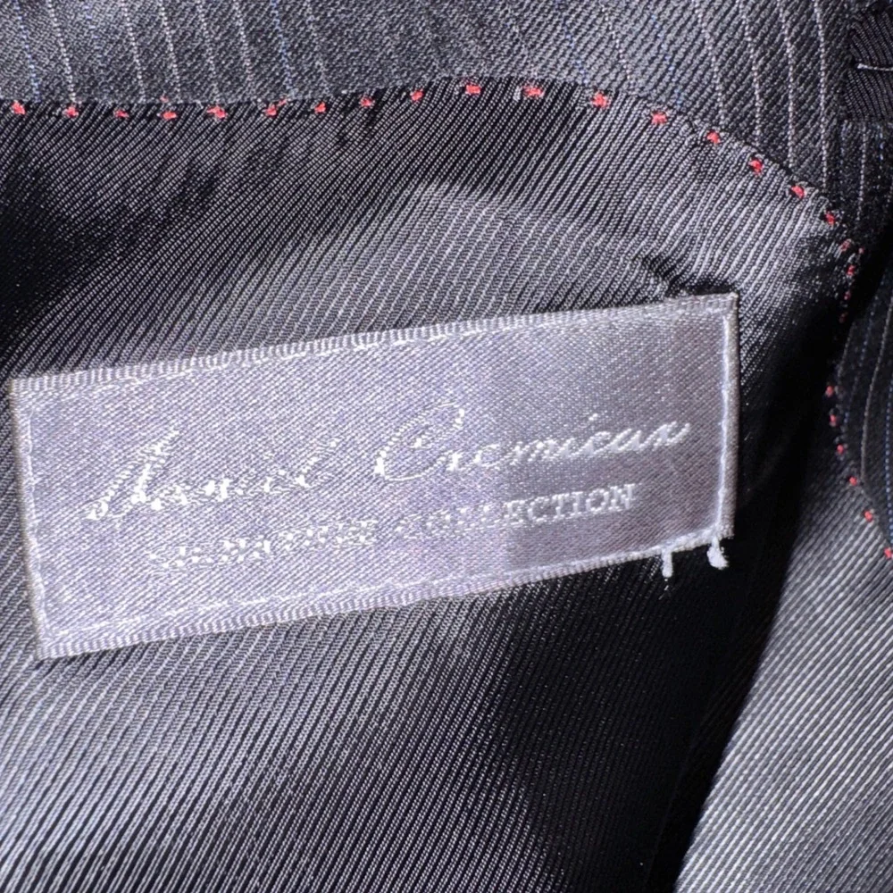Daniel Cremieux Loro‎ Piana 48L Super 160s Wool Blazer Black Pinstripe Jacket